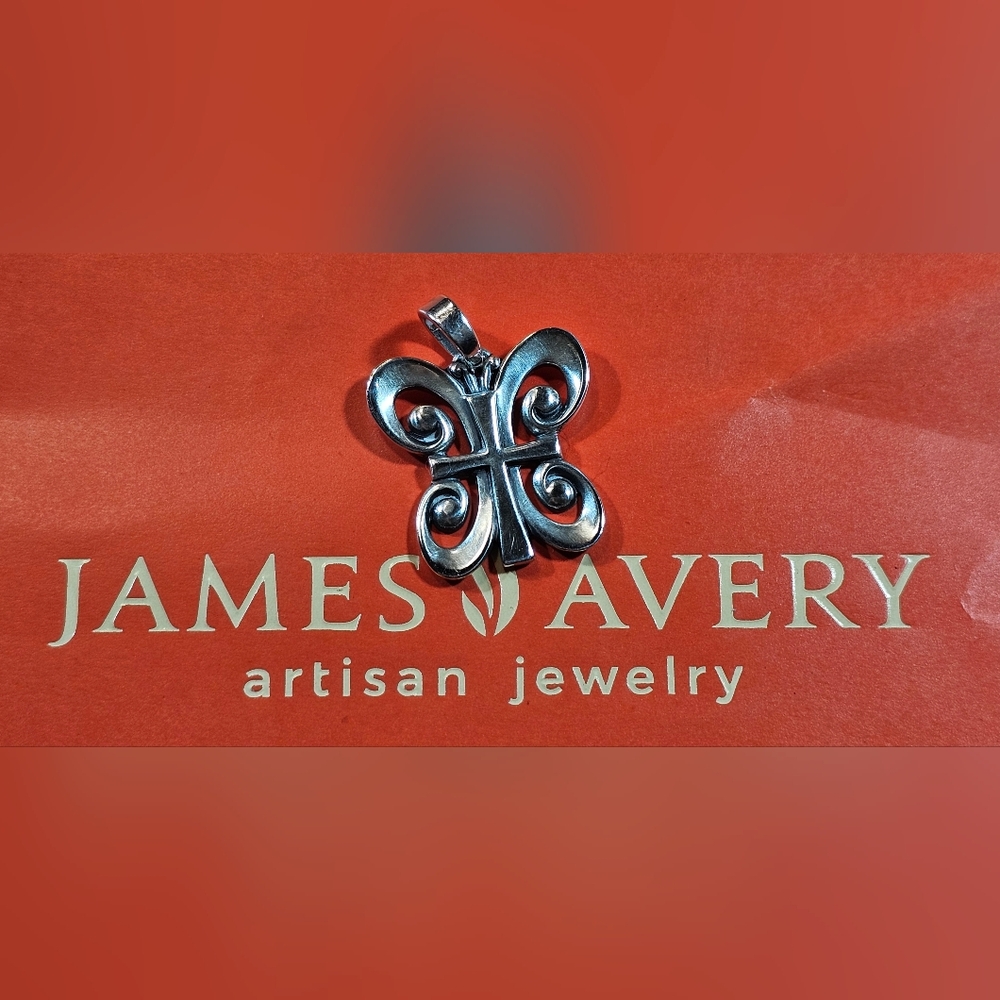 Retired James Avery Butterfly Cross Resurrection Faith Pendant